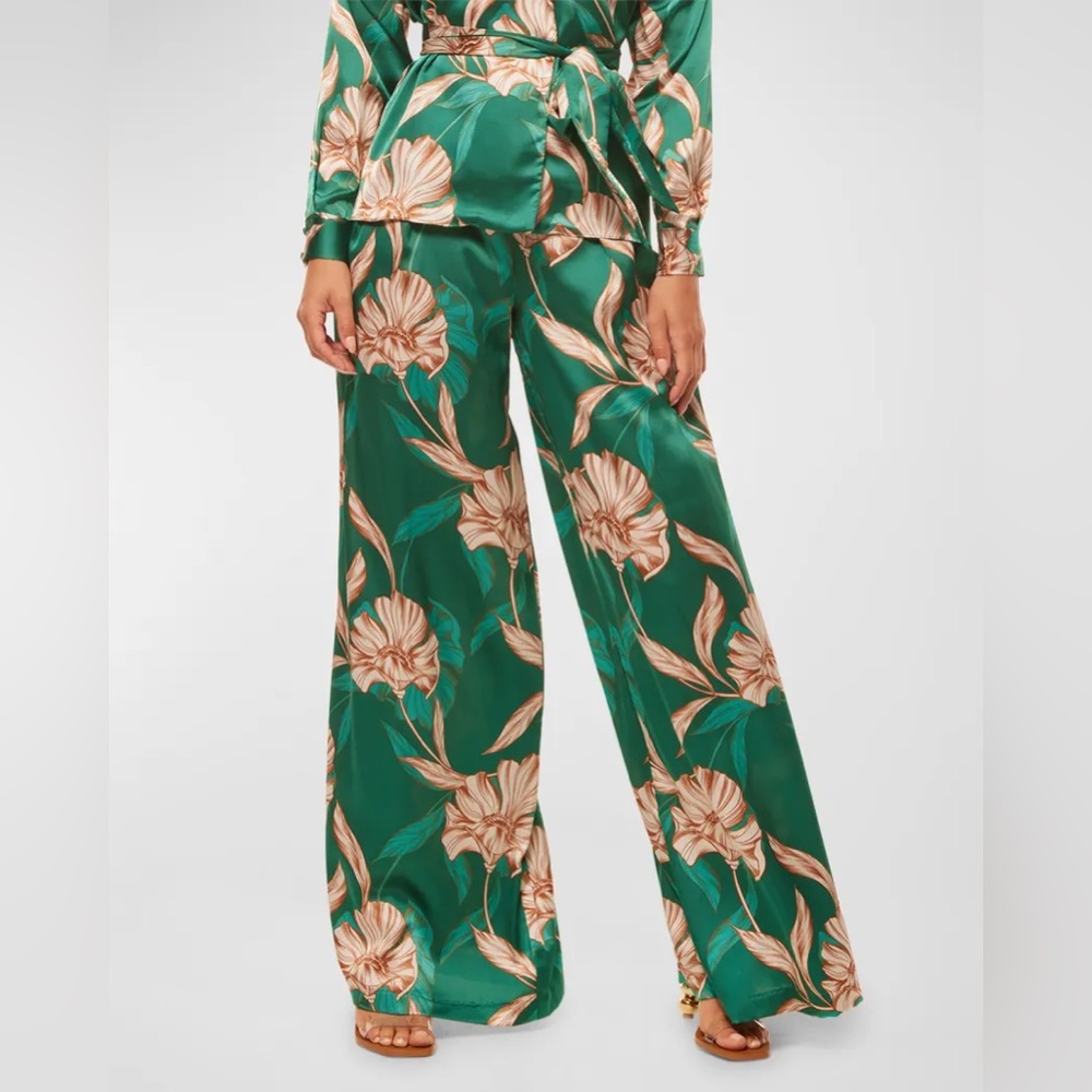 MISA Los Angeles Filippa Relaxed Wide-Leg Floral Pants, NWT SIZE L
